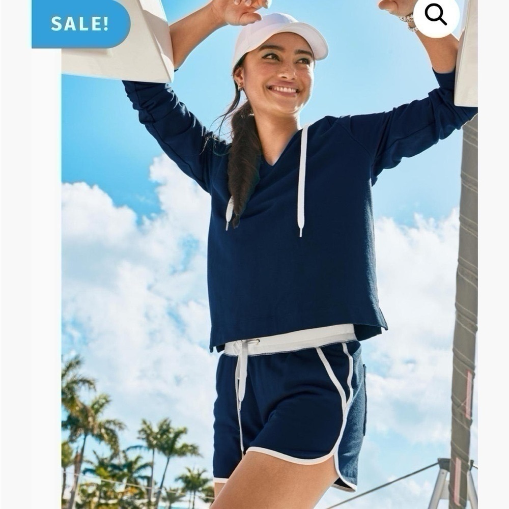 NEW Lilly Pulitzer Women’s Trysta Knit Short & Kiawah Hoodie Aegean Navy